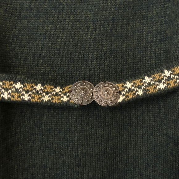 Vintage knit wool sweater dress, dark green - Picture 6 of 12